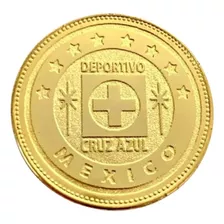 Moneda Club Cruz Azul Baño Oro 14k Regalo Ideal