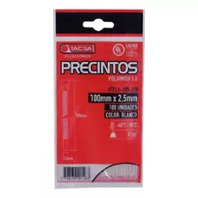 Precintos Prensacable Tacsa 100mm X 2.5mm Blanco X 100 Un
