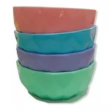 Bowl Comportera Plastico Color Pastel Recipiente Pack X10