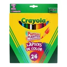 Caja 24 Lapices Colores Redondos + Sacapuntas Dibujo Crayola