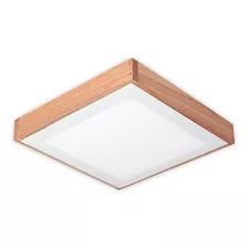 Plafon Techo Nordico Madera 18 X 18cm Led 12w Incluido