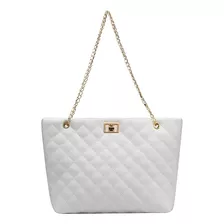 Bolsa Feminina Luxo Couro Pu Ombro Mão Alça Dourada Elegante