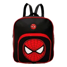 Mochila Infantil Homem Aranha Costa Escola Creche Prezinho Cor Preto Fosco Desenho Do Tecido Liso