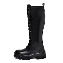 Bota Coturno Feminina Tratorado Cano Alto Preto Dubuy