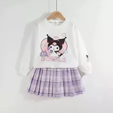 Conjunto De Ropa De Kuromi Para Niña Con Top Y Falda