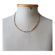 Colar De Miçanga Colorido Gargantilha Choker Fashion