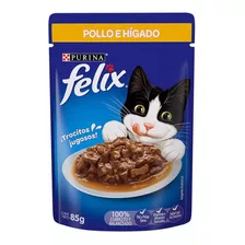 Alimento Felix Para Gato Adulto Sabor Pollo E Hígado En Sobre De 85g