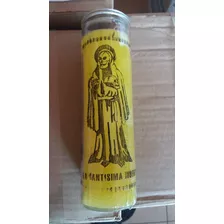 Veladora Parafina Santa Muerte Amarilla Caja C/12 Pzs