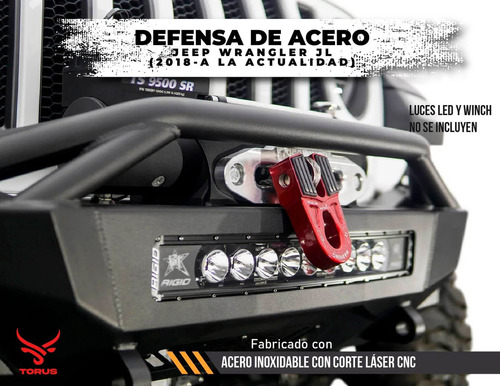 Defensa Bumper De Acero Roca Base Winch Jeep Jl 2018-2024 Foto 3