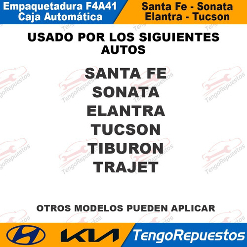 Filtro Empaquetadura Caja Automatica Hyundai Tucson Santa Fe Foto 3