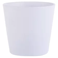 Macetero De Ceramica 14 Cm Blanco Afj