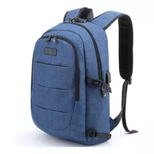 Mochila Antirrobo Azul De 17.3 Inch Con Puerto De Carga Usb