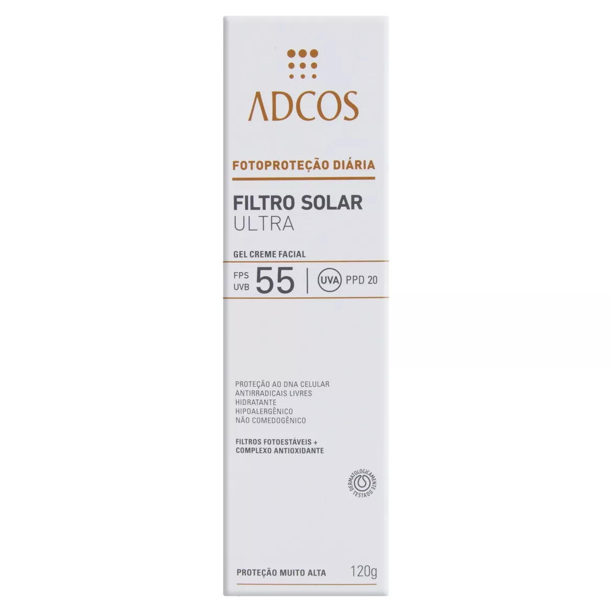 Protetor Solar Ultra Gel-creme Facial Fps 55 Adcos Caixa 120g
