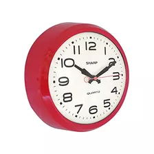 Reloj De Pared Retro , Diseño Vintage Rojo, Redondo, S...