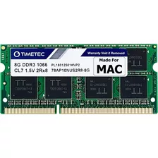 Memoria Ram Timetec, 8 Gb, Sodimm, 1066 Mhz, Ddr3, Verde