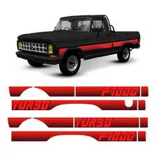 Kit Faixa Lateral F-1000 Turbo 91 92 Cs Adesivo Decorativo Cor Vermelho