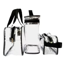  Necessaire Kit3 Peças Transparentes Para Viagem Organizador