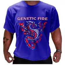 Remera Manga Corta Algodón Deportiva Gimnasio Fire Genetic