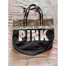 Bolsa Negra Victoria Secret Pink Grande Para Mujer Playa