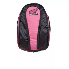 Mochila Motoboy Honda Preta/rosa Com Capa Impermeável 