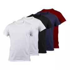 Pack X 5 Remera Basica Hombre Manga Corta Lisa 100% Algodon