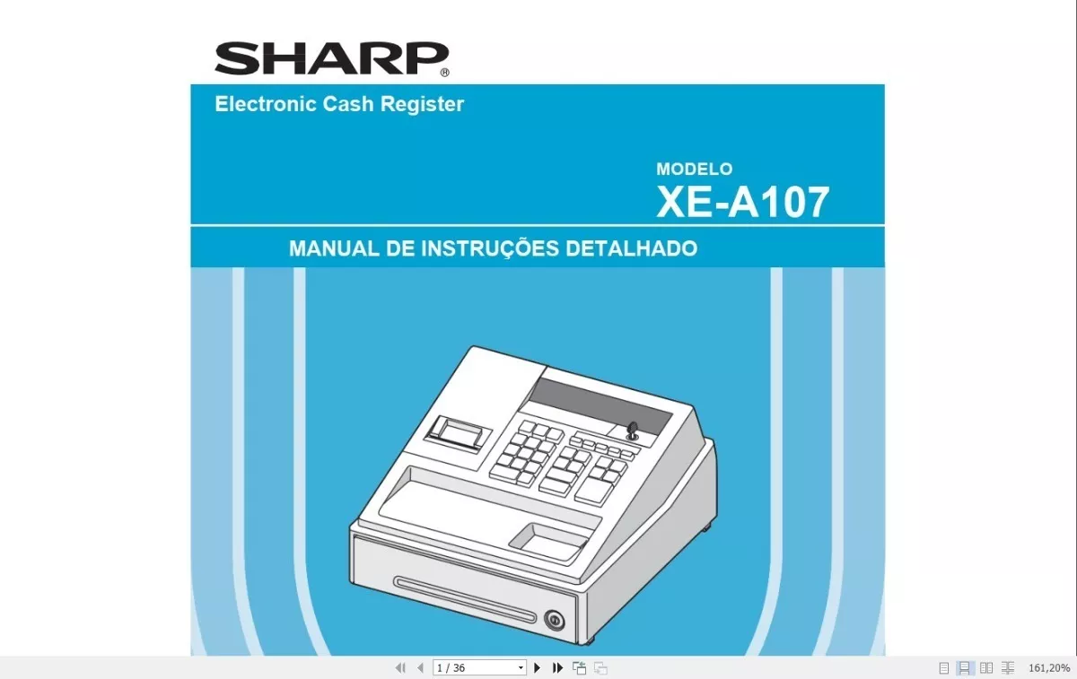 Manual Sharp Xe-a107 Em Português Caixa Registradora 