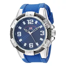 Reloj De Cuarzo Para Hombre Con Correa De Goma, Azul, 23