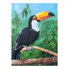 Quadro Pintura A Oleo Sobre Tela Decoracao Arte Tucano