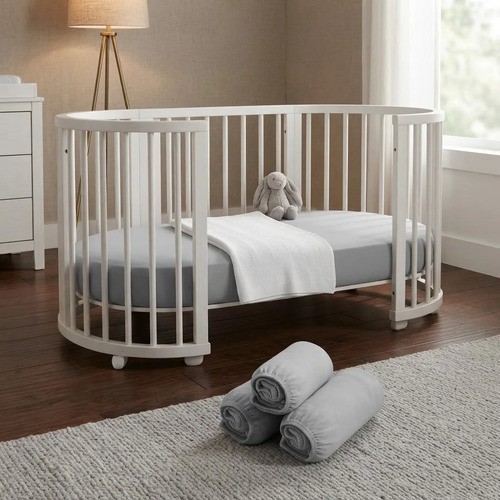 3 Lençóis Coloridos Berço Sleeper Crescer Fase 2