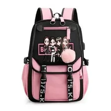 Mochila Blackpink Kpop Juvenil Coreana Con Puerto Usb