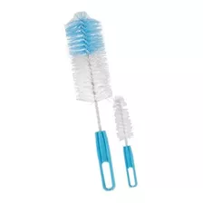 Kits Escovas De Mamadeiras Cedas Bebês Limpeza Higiene Azul