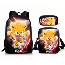 Mochila Para Niños Sonic Backpack Game Doctor Eggman Estuche