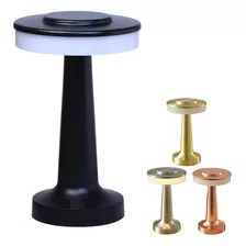 Lámpara Velador Led Recargable Tactil 3 Brillos Metalica Bar Color De La Estructura Negro