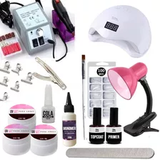 Kit Unhas Acrigel Fibra Vidro Gel + Lixa Cabine Girl Fatale