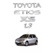 Kit Emblema Nome Toyota + Etios + Xs + 1.3 Cromado 2013/..