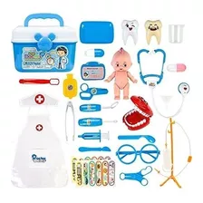 Kit Para Juego Rol De Dentista 28 Piezas Plastico Educativo 