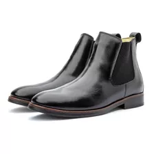 Bota Masculina Em Couro Legitimo Chelsea Confortavel Macia