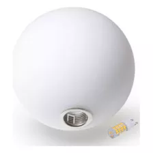 Globo De Vidro Branco Bolinha Leitoso Fosco 12x12 Cm C/ Led