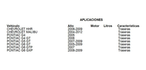 Balatas De Disco Traseras Pontiac G5 Gt 2008 Ruville Foto 2