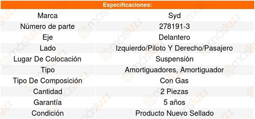 2 Amortiguadores Suspension Gas Delantero I30 96-99 Foto 4