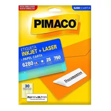 Etiqueta Pimaco Inkjet + Laser 25,4x66,7mm 25 Folhas 6280