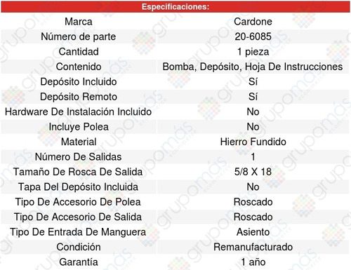 Bomba Direccion Hidraulica Pontiac Star Chief 65-66 Cardone Foto 5