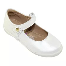 Zapatilla Casual Coqueta Niña Blanco Perla Charol 182601y