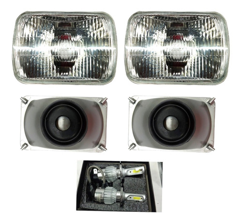 4 Faros Nissan 720 Pick Up 84 85 86 87 88 89 90 91 Foco Led Foto 5