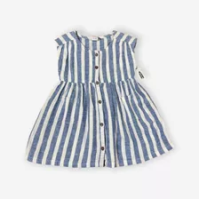 Vestido Bebé Rayas Azul Mezclilla Marca Old Navy 6-12 Meses!