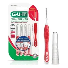 Escova Interdental Proxa Brush 0.8 Fina Vermelha C/4 Gum