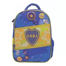 Mochila Cresko Boca Juniors Jardin Espalda 30cm - Bo003 Color Azul Con Amarillo