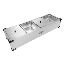 Rechaud Termico Eletrico 4 Cubas Inox Self Service Buffet 220v