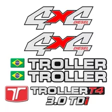 Kit Adesivo Troller T4 3.0 Tdi 4x4 + Nascido Na Trilha