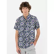 Camisa Kaleido Dye Short Sleeve Shirt Hombre Multicolor Volc